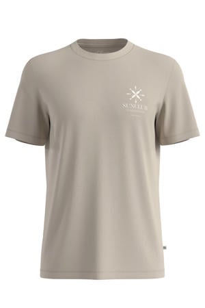 regular fit T-shirt met print - beige
