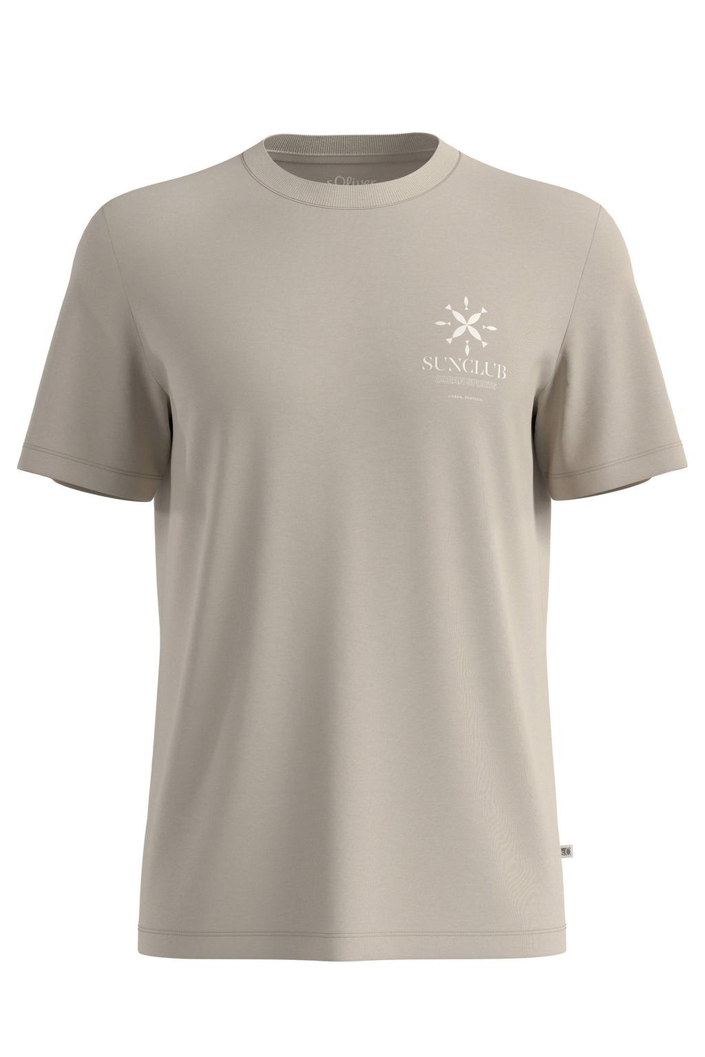 s.Oliver regular fit T-shirt met print - beige