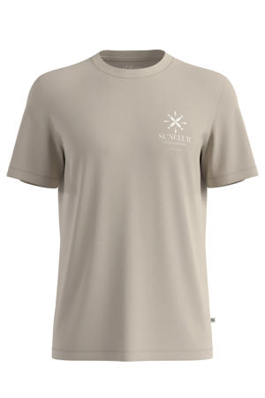 regular fit T-shirt met print - beige