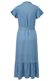 thumbnail: s.Oliver relaxed fit midi jurk met ceintuur - lichtblauw denim