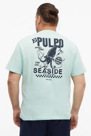 relaxed fit T-shirt met backprint - lichtblauw