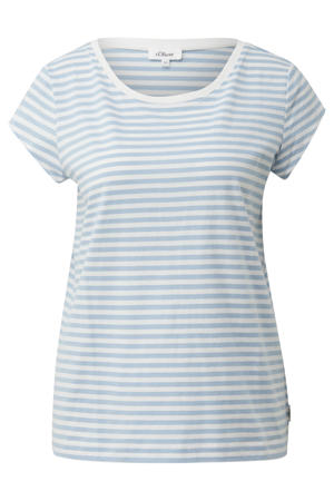 regular fit gestreept T-shirt - lichtblauw