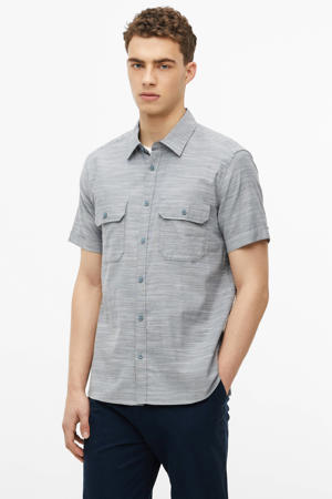 regular fit gemêleerd overhemd - blauwzwart