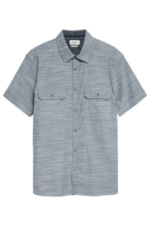 regular fit gemêleerd overhemd - blauwzwart