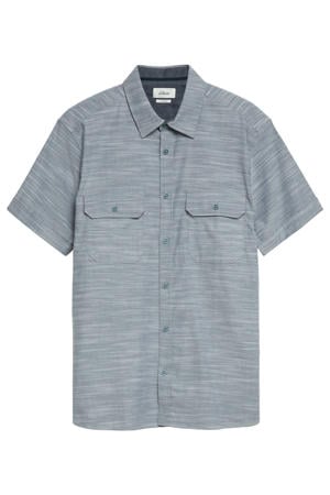 regular fit gemêleerd overhemd - blauwzwart
