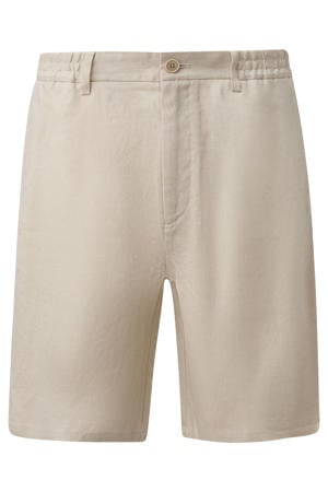 linnen regular fit korte broek - ecru