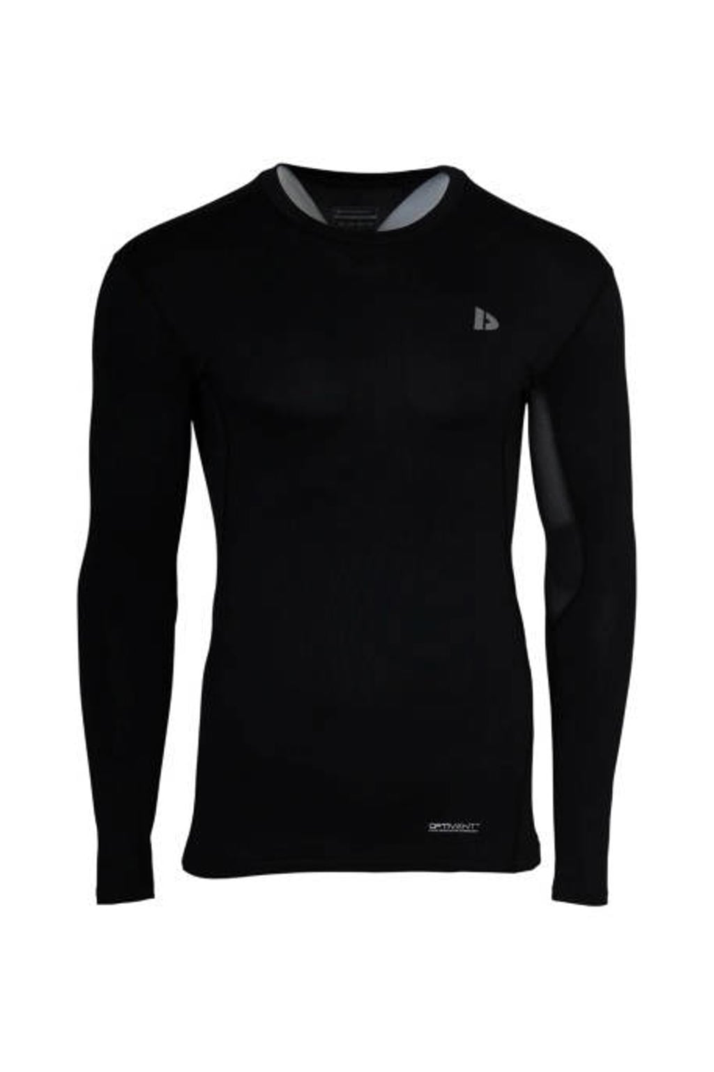 Donnay sportshirt met lange mouwen - zwart