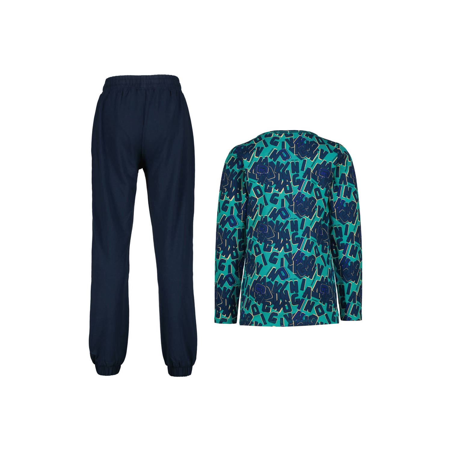 Vingino pyjama met print donkerblauw blauw