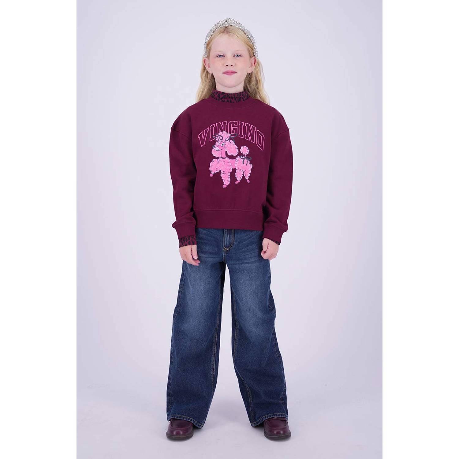 Vingino sweater met logo donkerrood