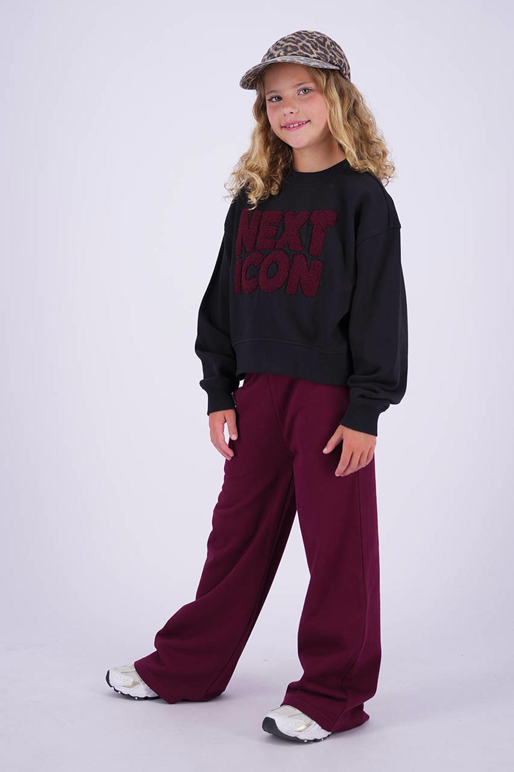 Vingino wide leg casual broek - donkerrood