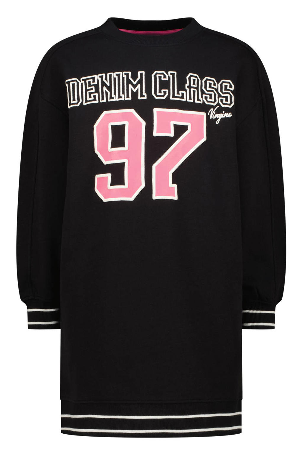 Vingino midi sweatjurk met backprint - zwart
