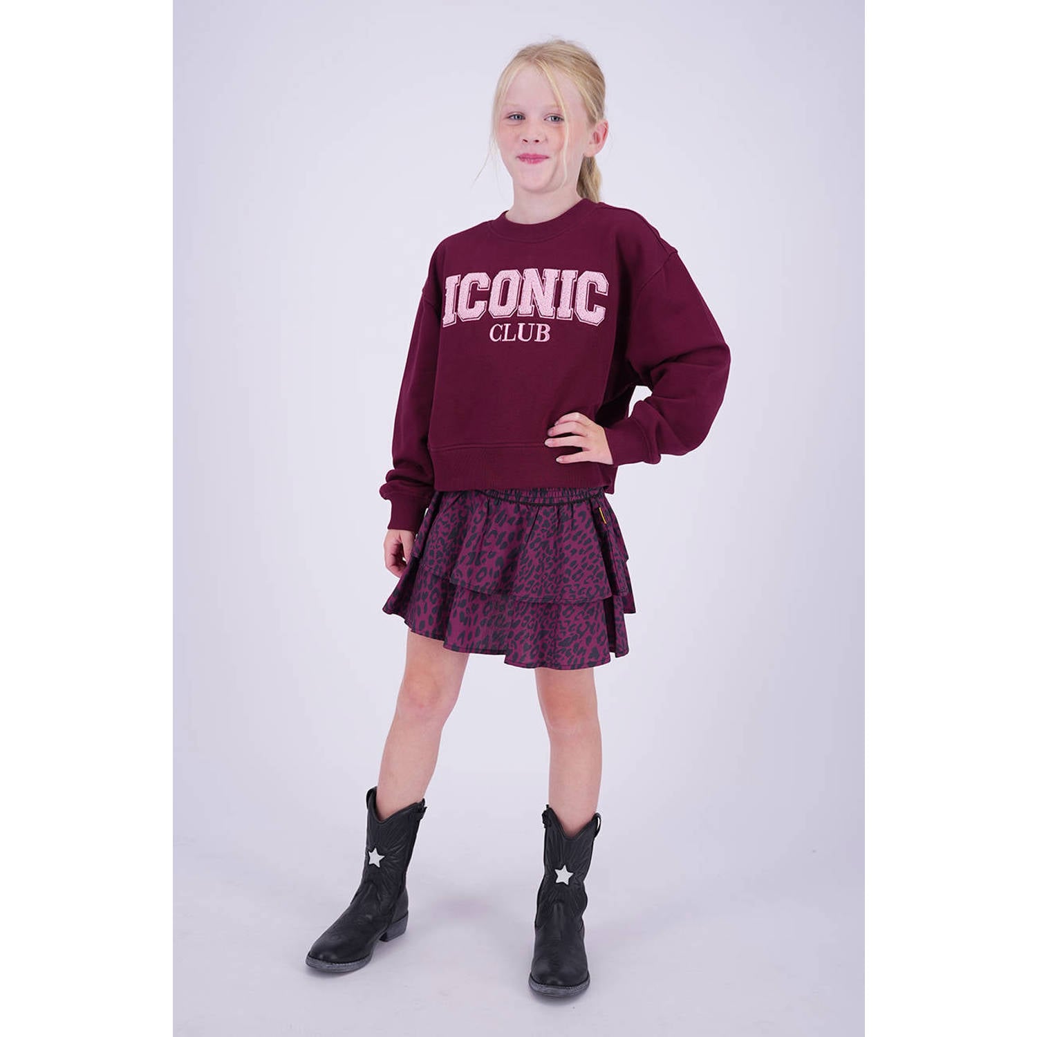 Vingino sweater met tekst donkerrood