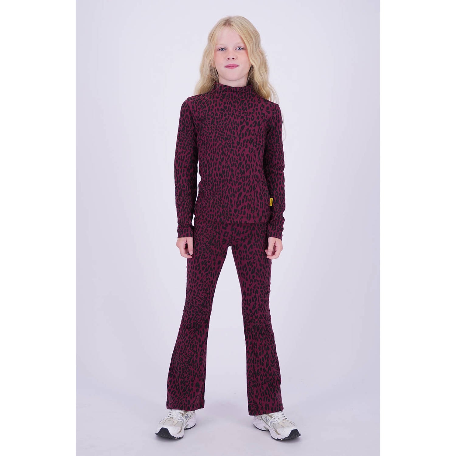 Vingino longsleeve met panterprint donkerrood