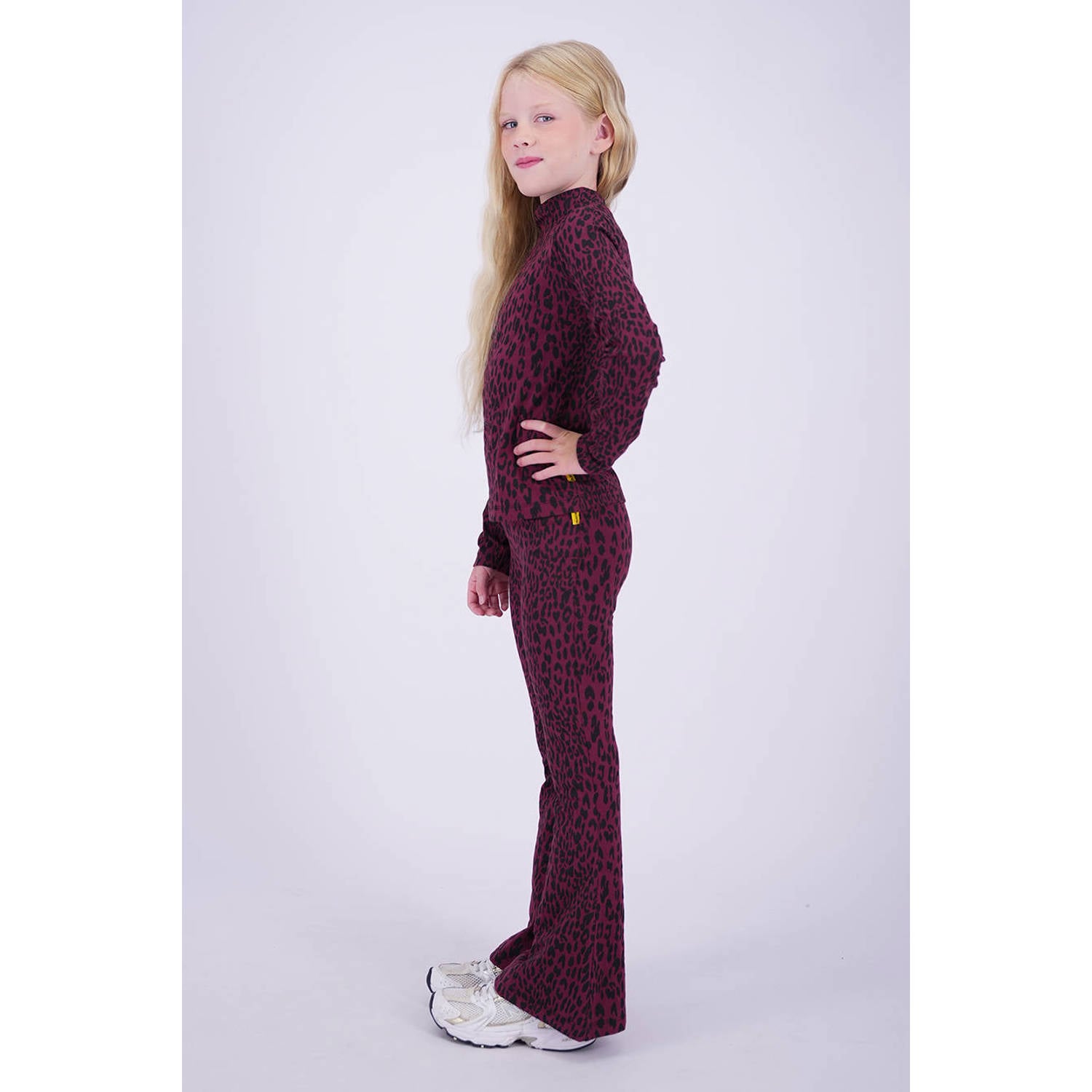 Vingino longsleeve met panterprint donkerrood