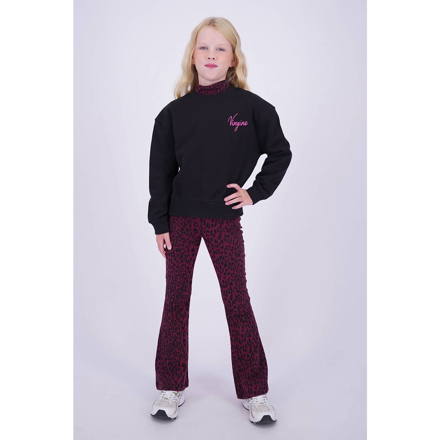 Vingino sweater met backprint zwart