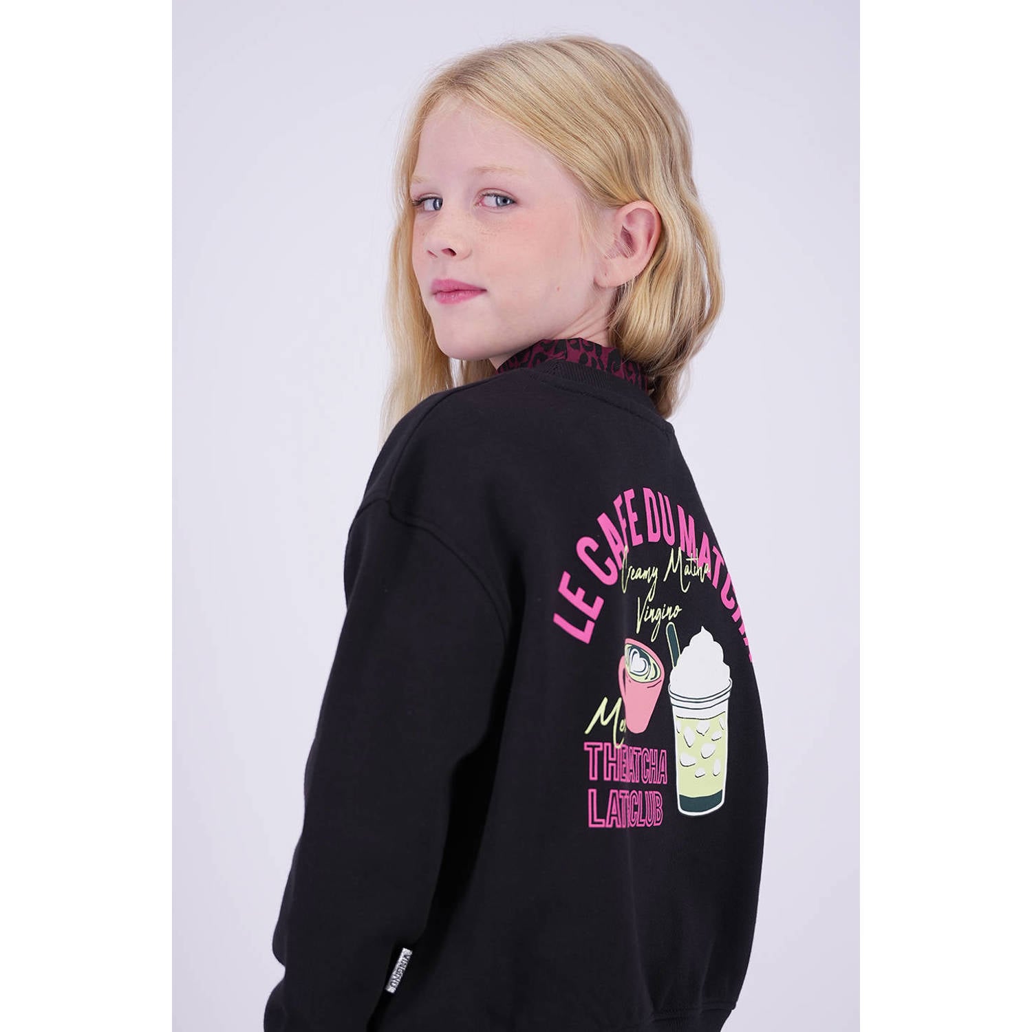 Vingino sweater met backprint zwart