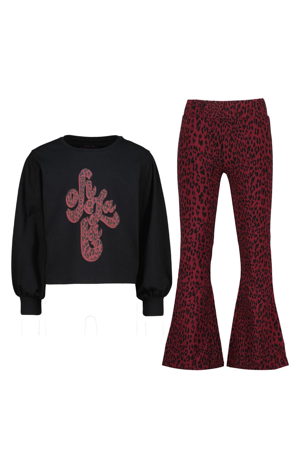 Vingino pyjama met print - zwart/donkerrood
