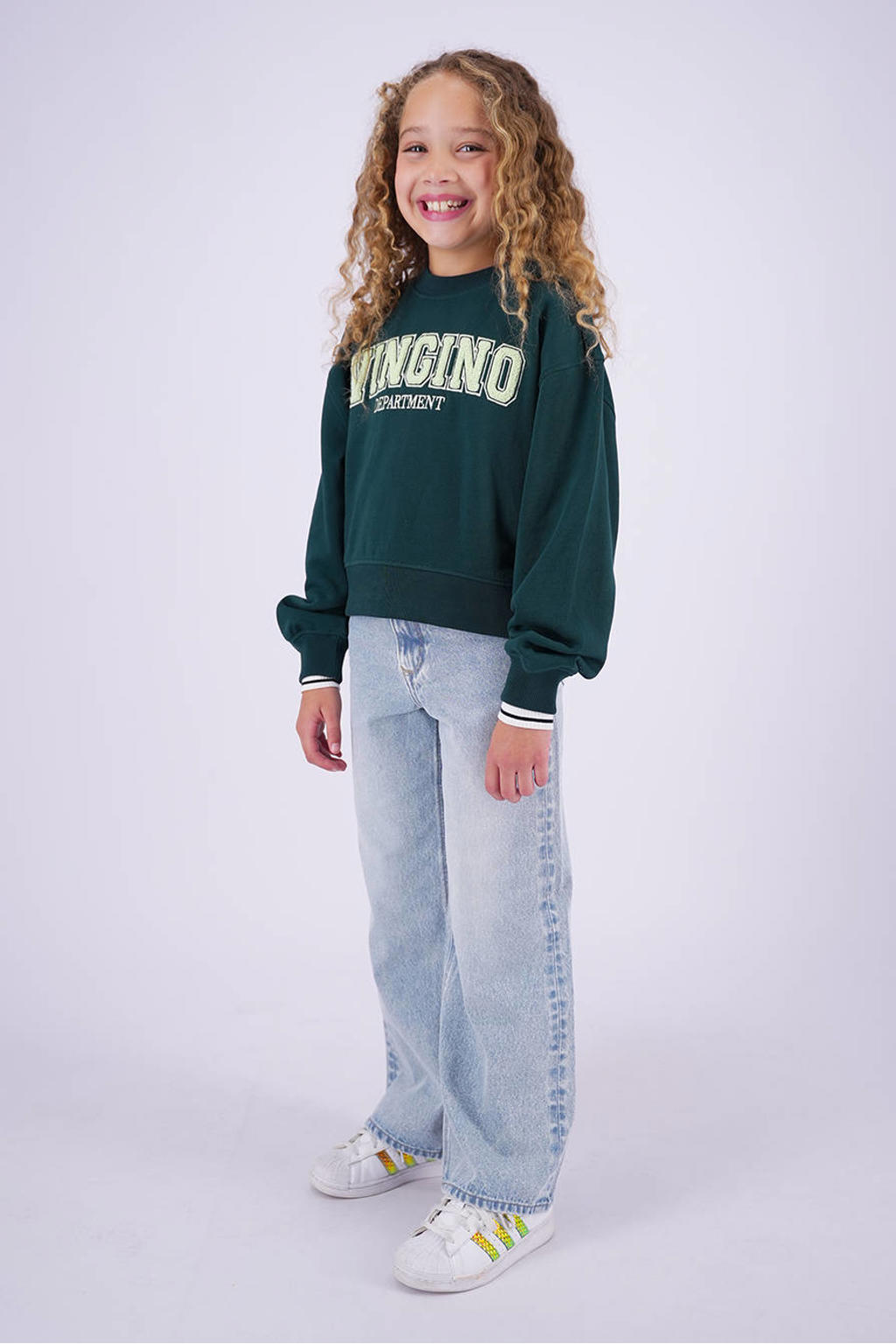 Vingino sweater met logo - donkergroen