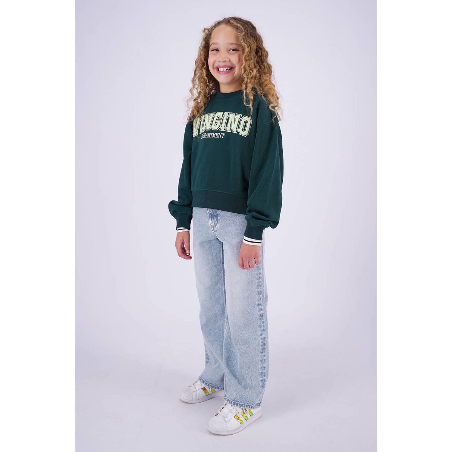 Vingino sweater met logo donkergroen