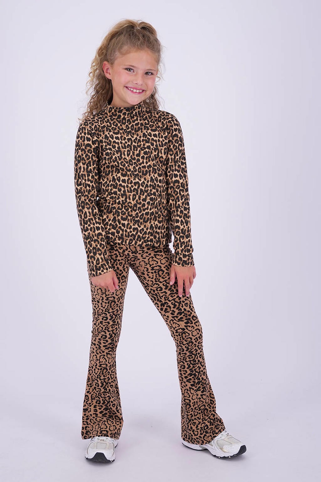 Vingino longsleeve met panterprint - bruin/zwart