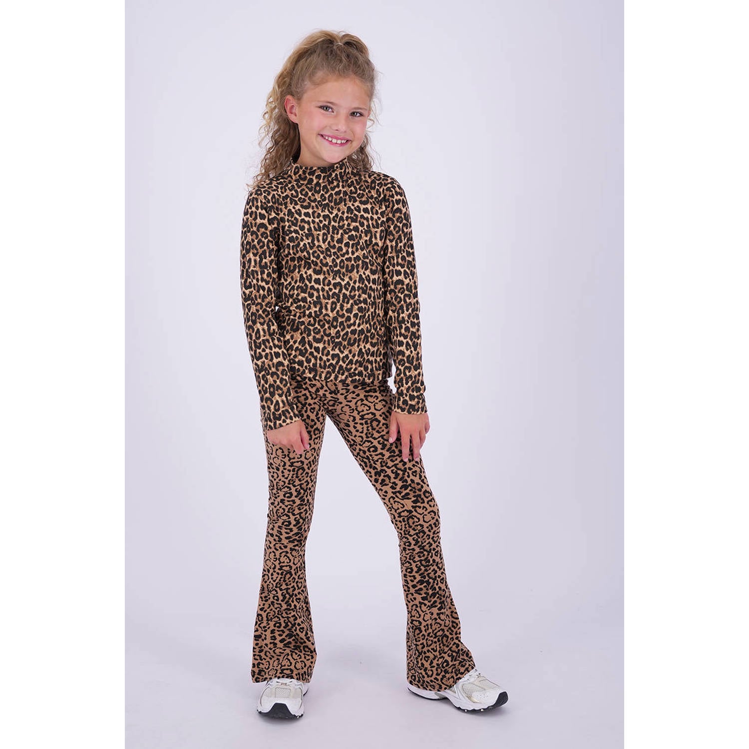 Vingino longsleeve met panterprint bruin zwart