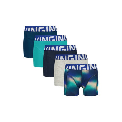 Vingino boxershorts (set van 5) – Blauw/aqua/grijs melane