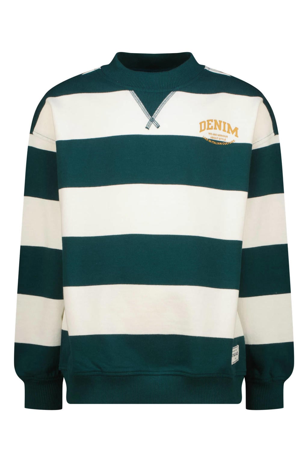 Vingino gestreepte sweater - donkergroen/wit