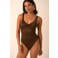 Sam Friday Rivage high leg badpak met lurex - donkerbruin