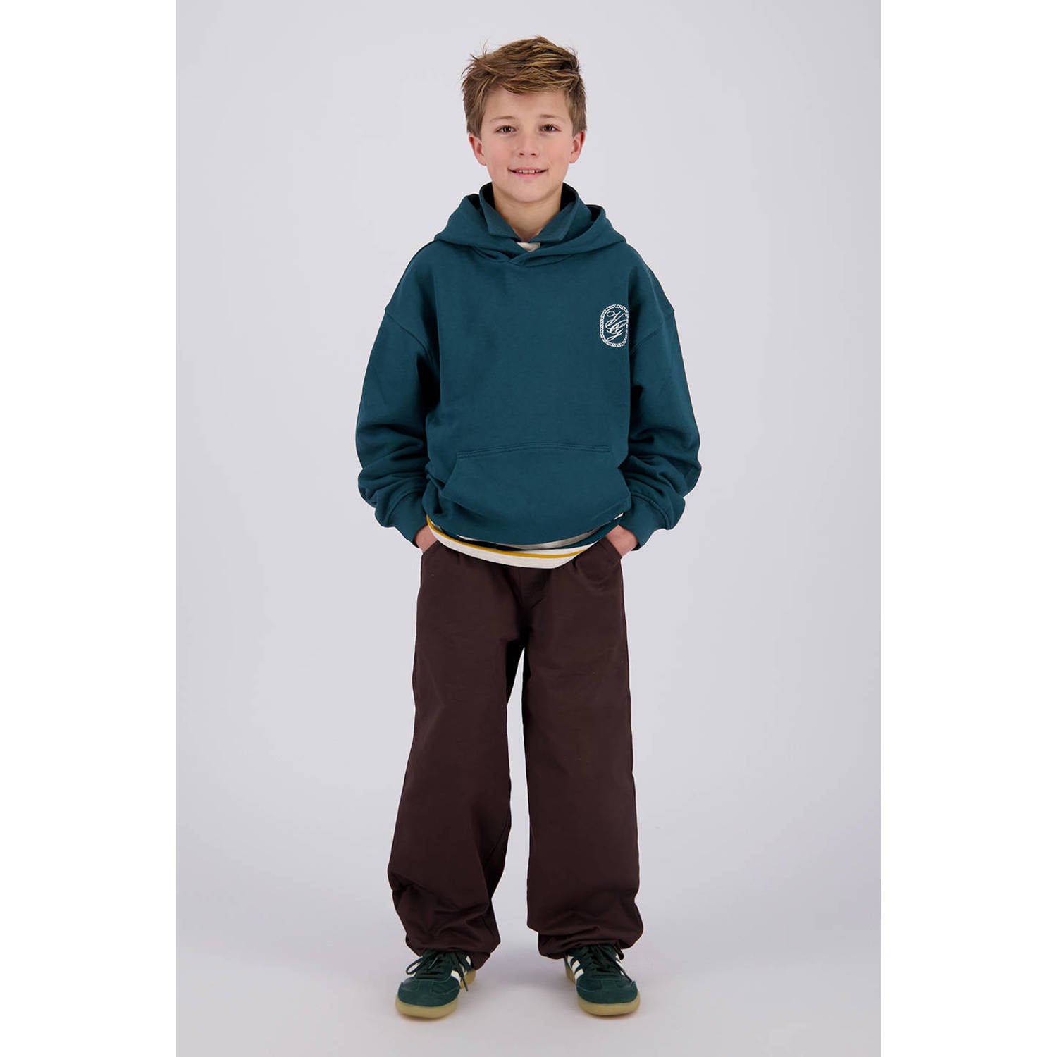 Vingino hoodie met print donkergroen