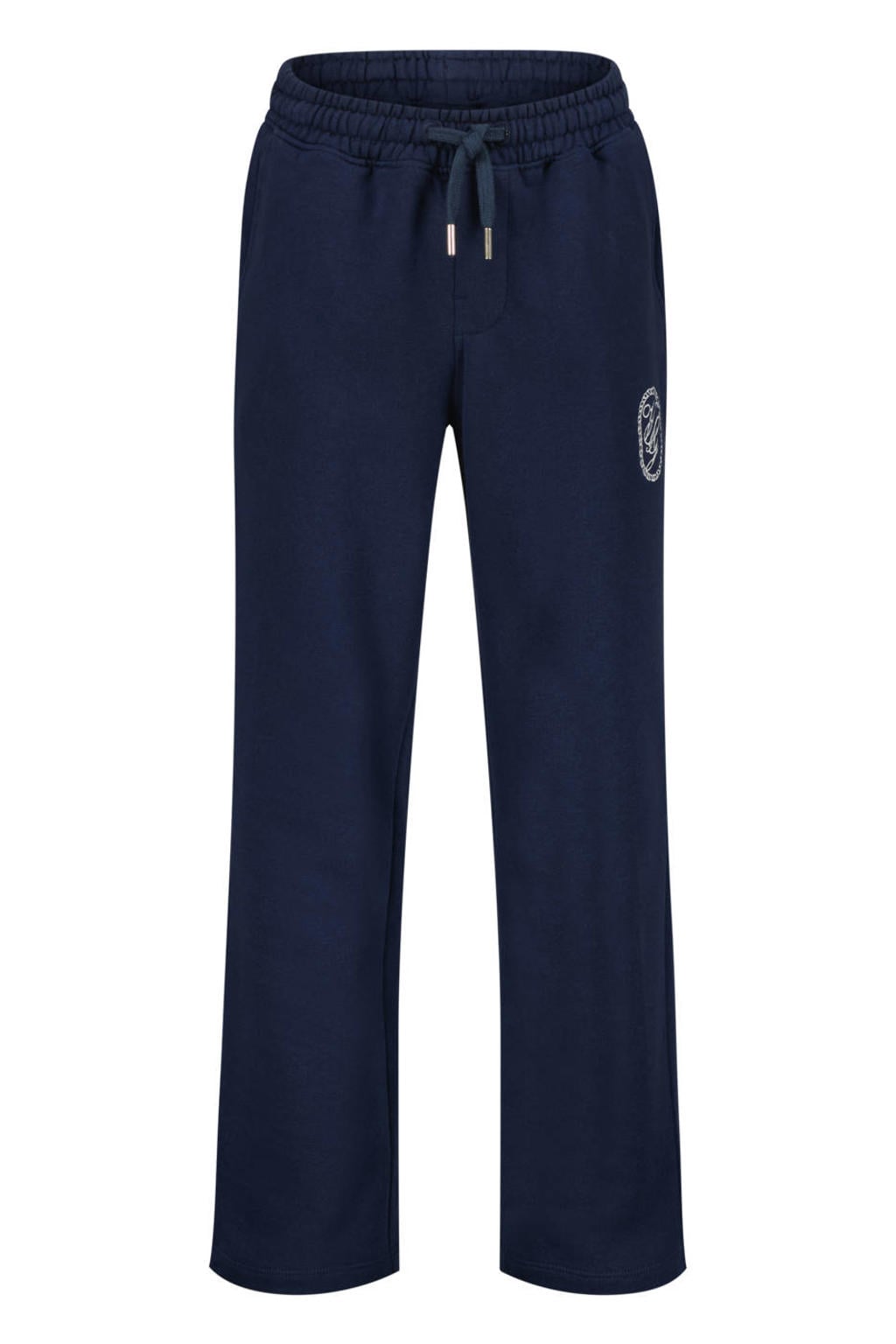 Donkerblauwe jongens Vingino relaxed fit joggingbroek van sweat materiaal met regular waist en elastische tailleband met koord