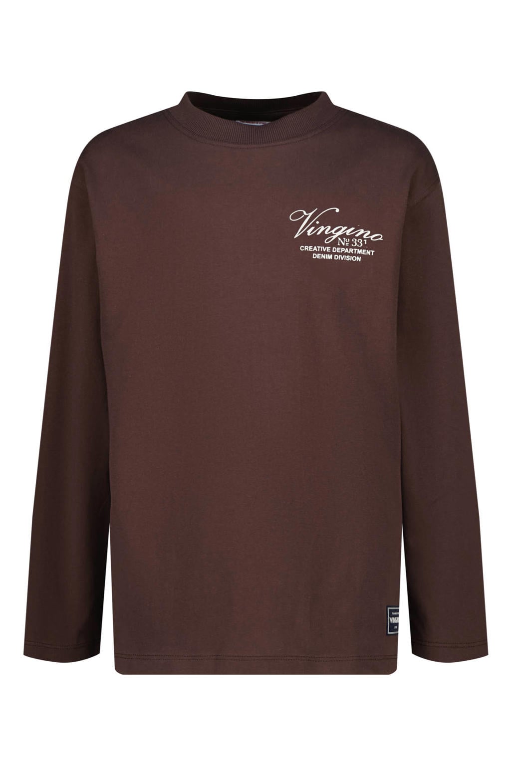 Donkerblauwe jongens Vingino longsleeve van katoen met lange mouwen en ronde hals