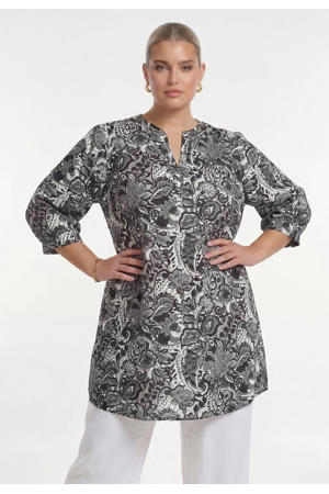 viscose tuniek Plus Size - grijs