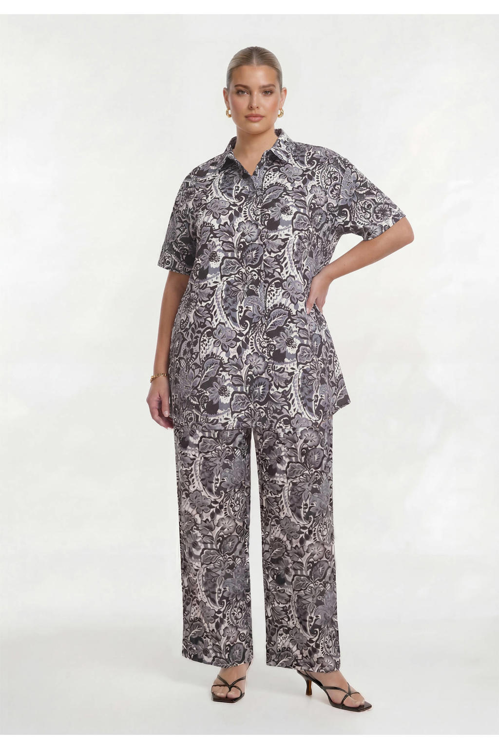 YOEK viscose broek Plus Size - grijs