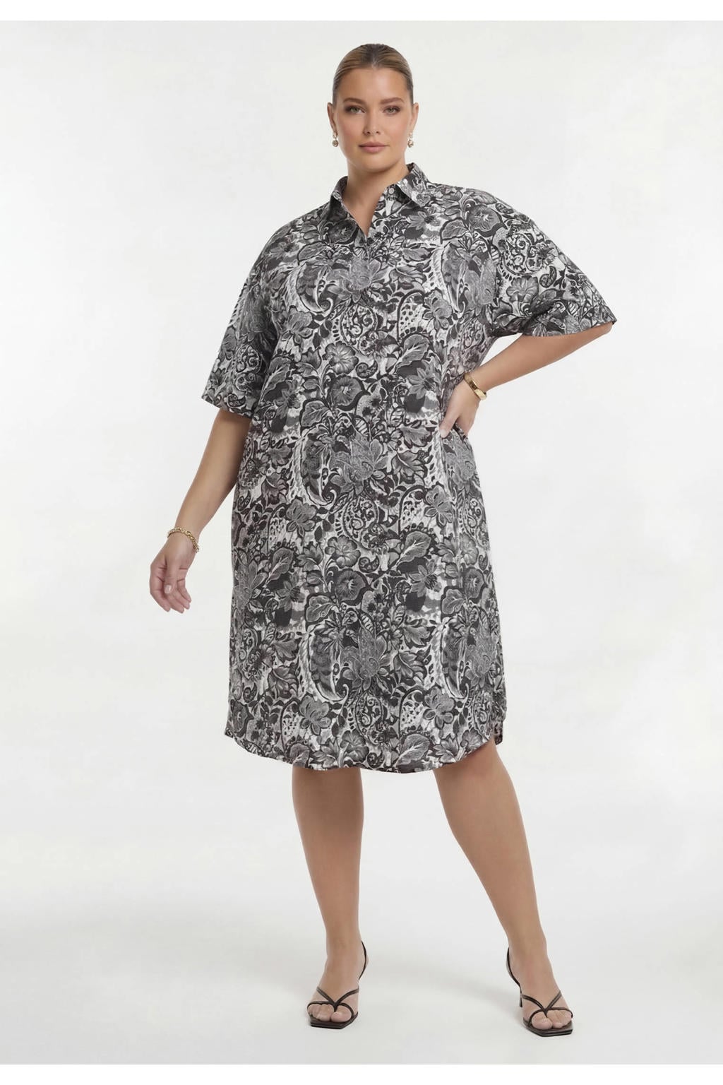 YOEK jurk Plus Size - grijs