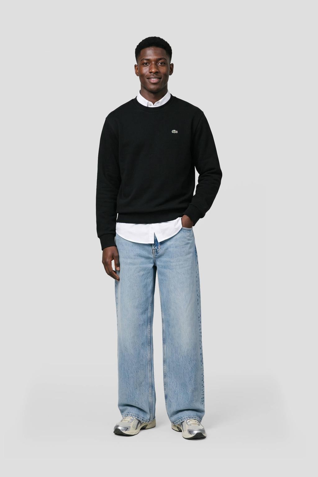 Lacoste regular fit sweater - zwart