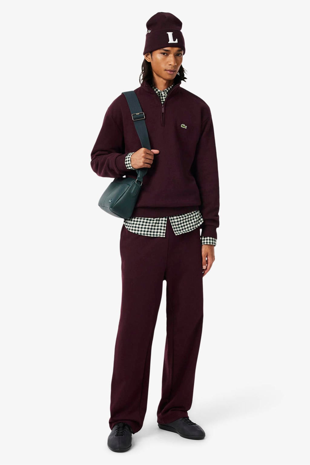 Lacoste regular fit trui - donkerrood