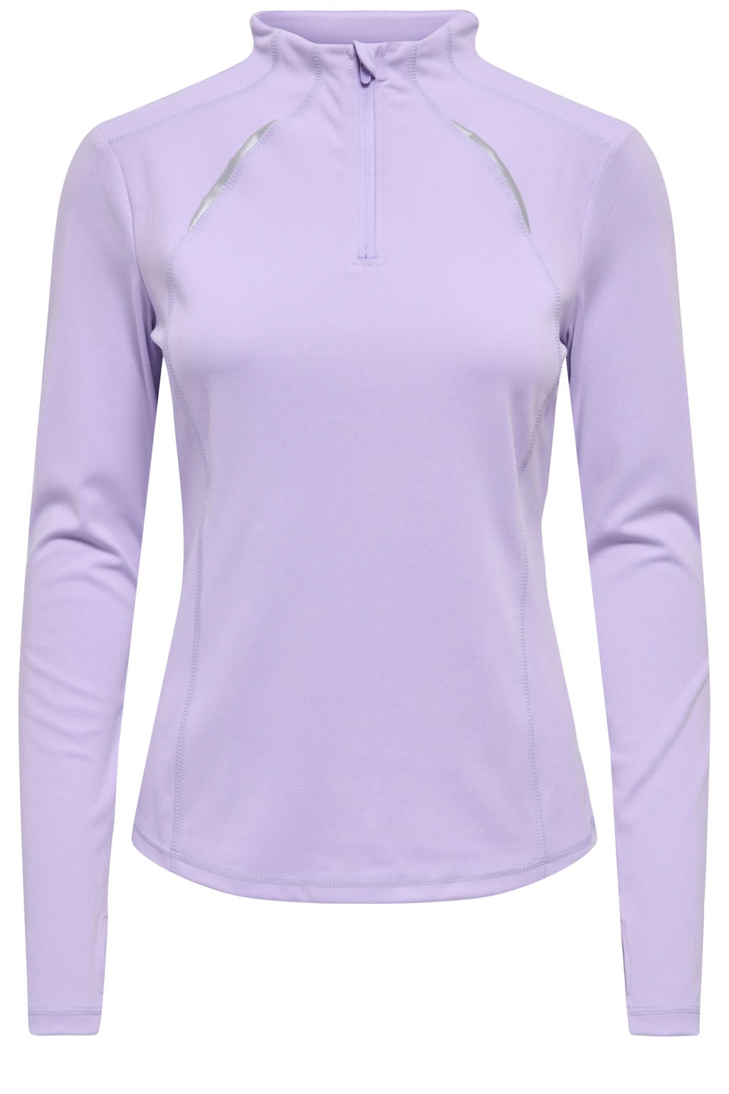 Lilakleurige dames ONLY PLAY sportsweater van polyester met lange mouwen en col