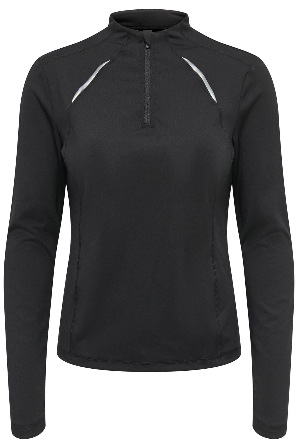 Zwarte dames ONLY PLAY sportsweater van polyester met lange mouwen en col
