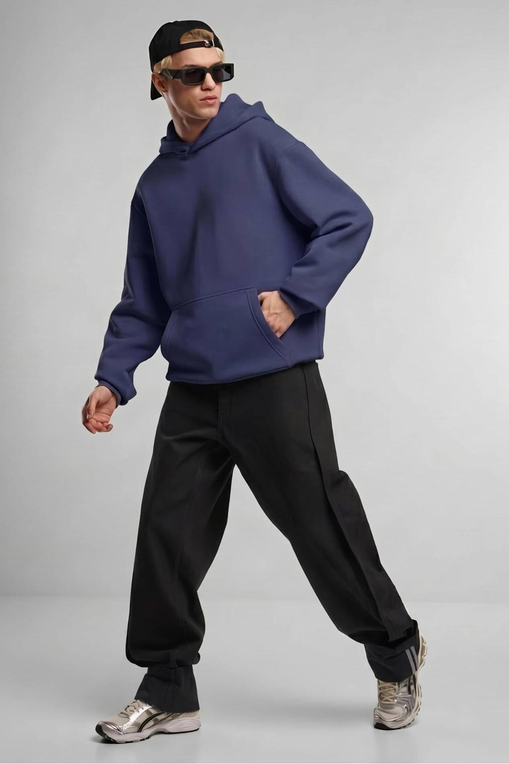 Urban Classics regular fit hoodie - donkerblauw