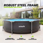 thumbnail: Virtufit  VirtuFit Rond Zwembad - Ø305 x 76 cm - Antraciet - Inclusief Filterpomp