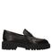 Manfield chunky leren loafers met studs - zwart