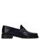 Manfield leren loafers met dierenprint - blauw