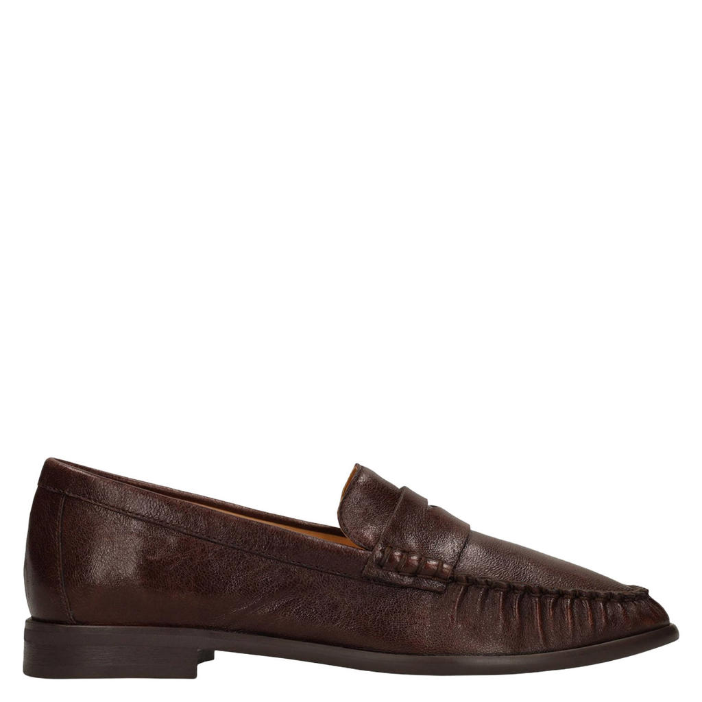 Bordeaux dames Manfield leren loafers -
