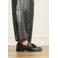 Manfield leren loafers met studs - zwart