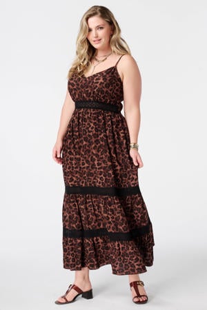 fit & flare maxi jurk Plus Size - bruin