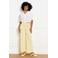 LOLALIZA wide leg regular waist broek lichtgeel