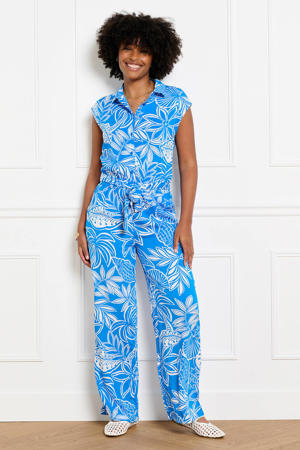 gebloemde jumpsuit - lichtblauw
