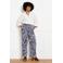 LOLALIZA high waist straight fit gebloemde broek - donkerblauw