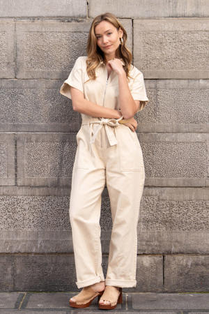 denim jumpsuit - beige