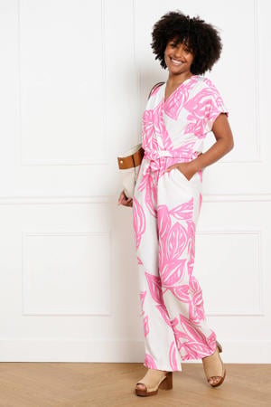 gebloemde jumpsuit roze